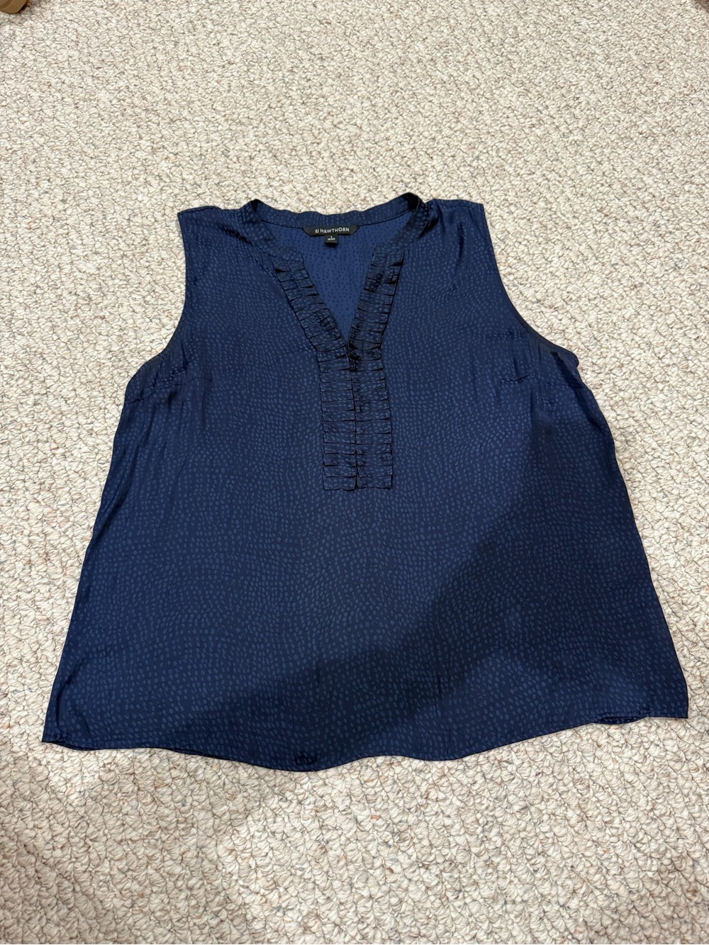 41 Hawthorn Navy Sleeveless Ruffle-Trim V-Neck Camisole